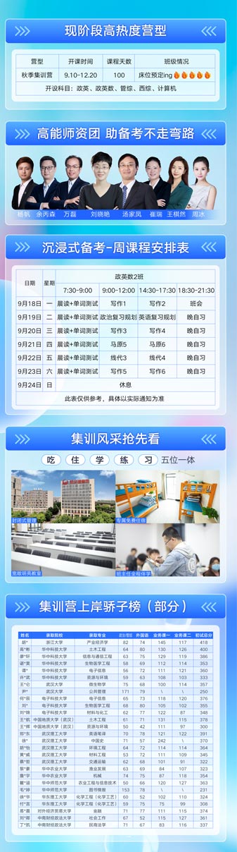 2024秋季考研集訓營